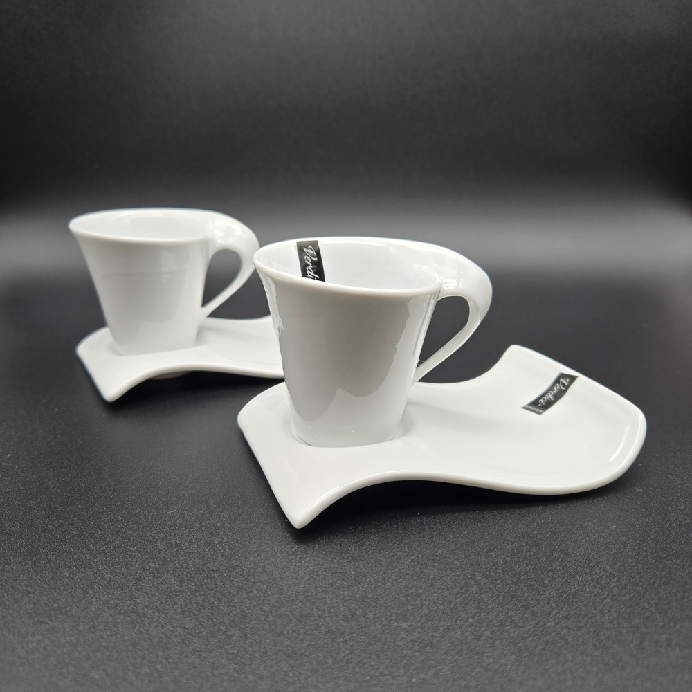 Verdici‎ Design Espresso Cup and Saucer Set White Modern Minimalist Ceramic